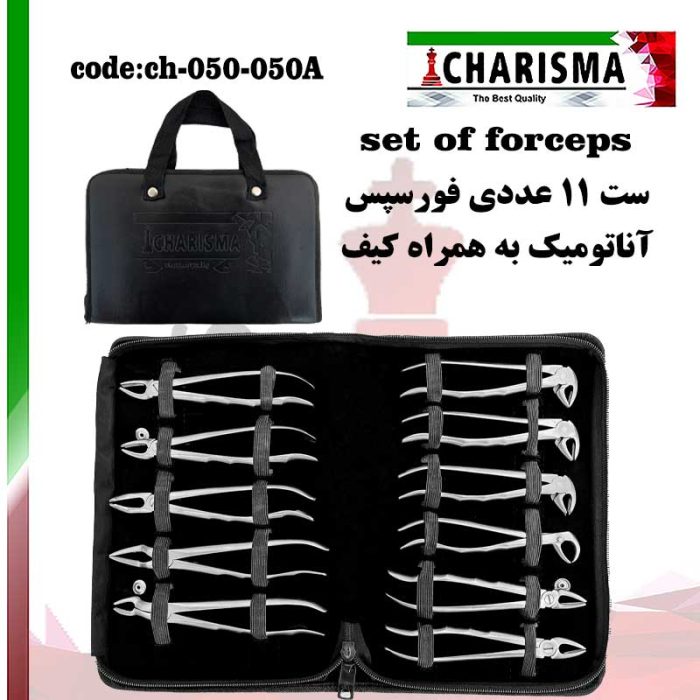 ست فورسپس بزرگسال آناتومیک 11 عددی کاریزما CHARISMA کد CH-050-050A