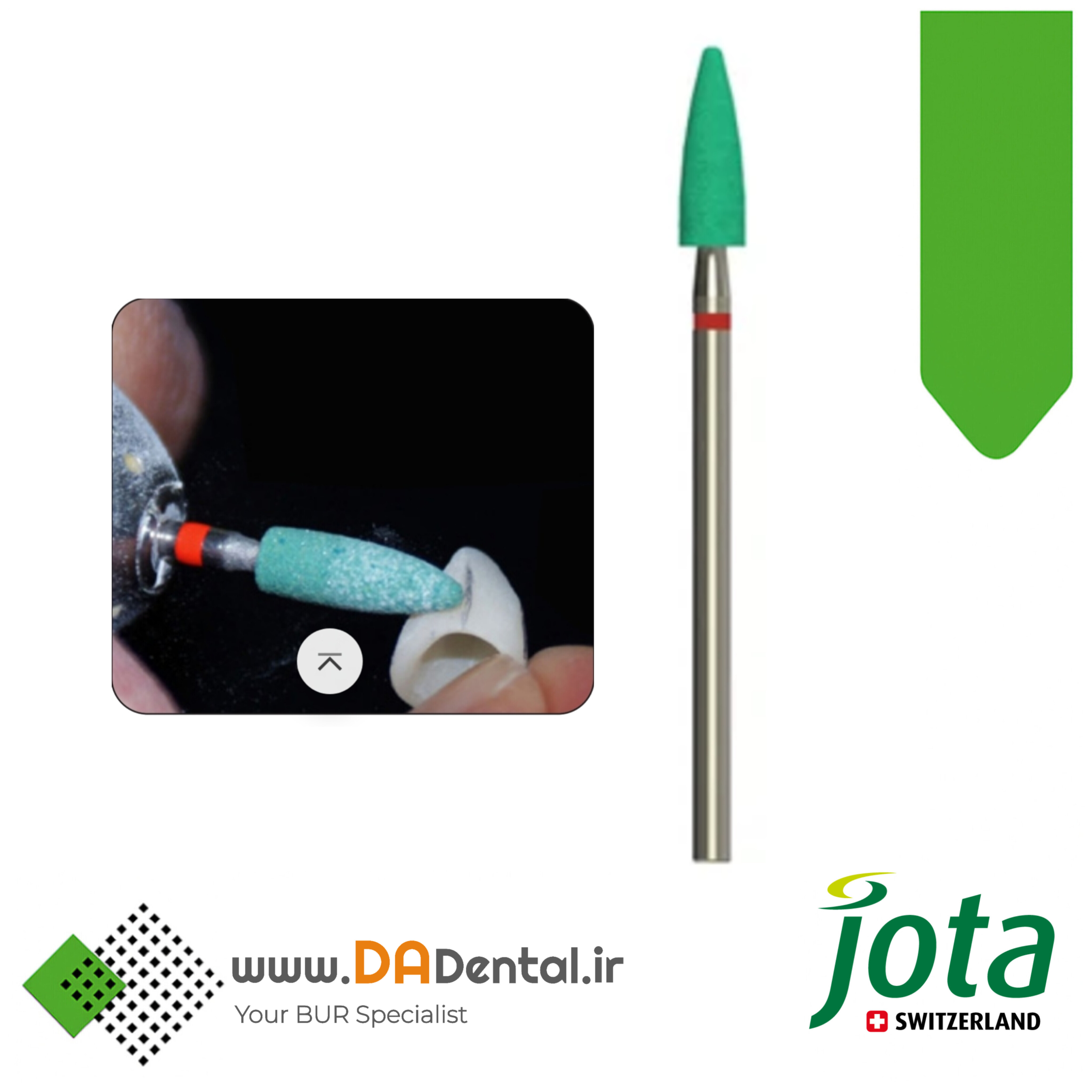 سنگ سبز الماسی تیپر شعله ای مخصوص هندپیس جوتا JOTA کد SD660F.HP