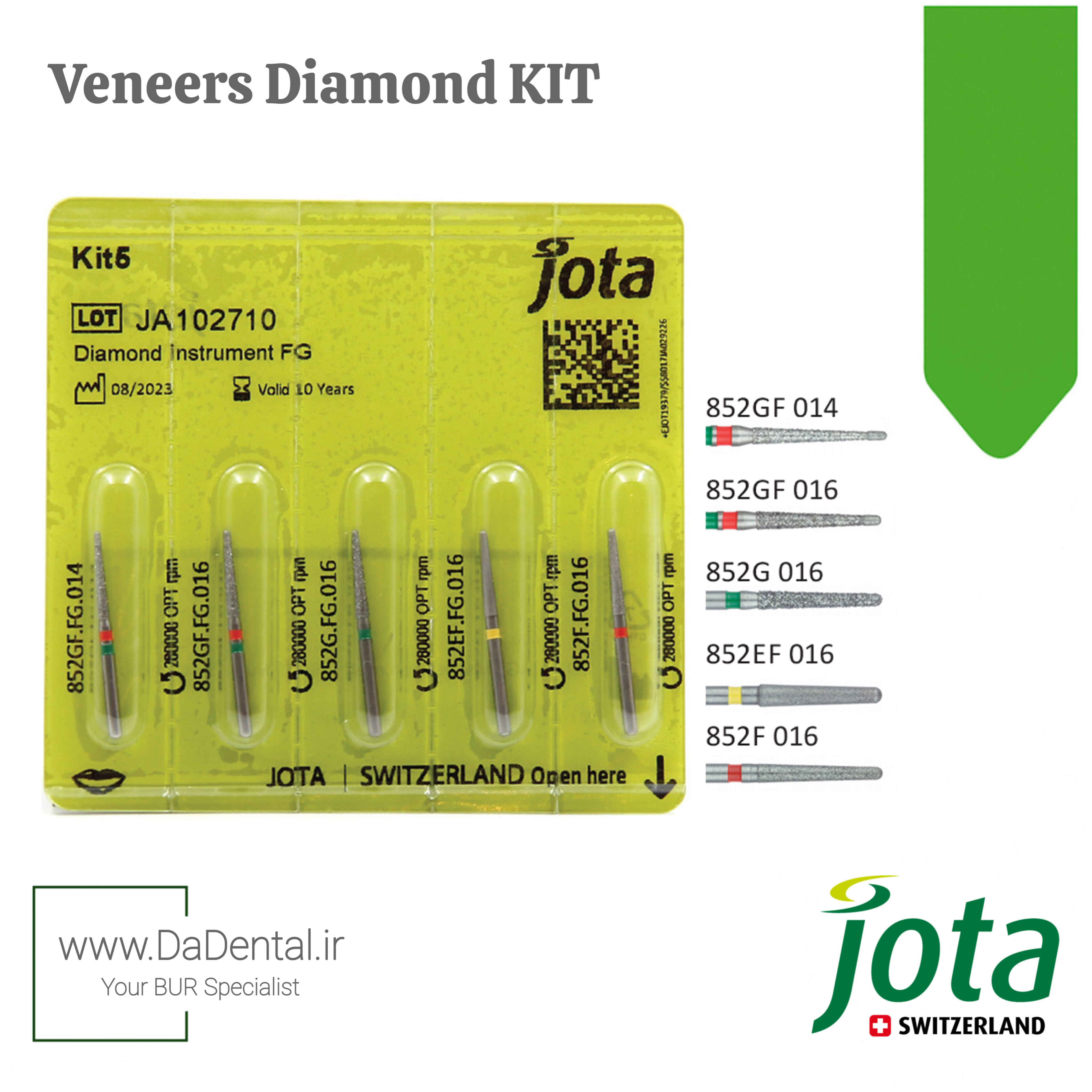 کیت شماره 5 فرزهای الماسی لمینیت جوتا JOTA