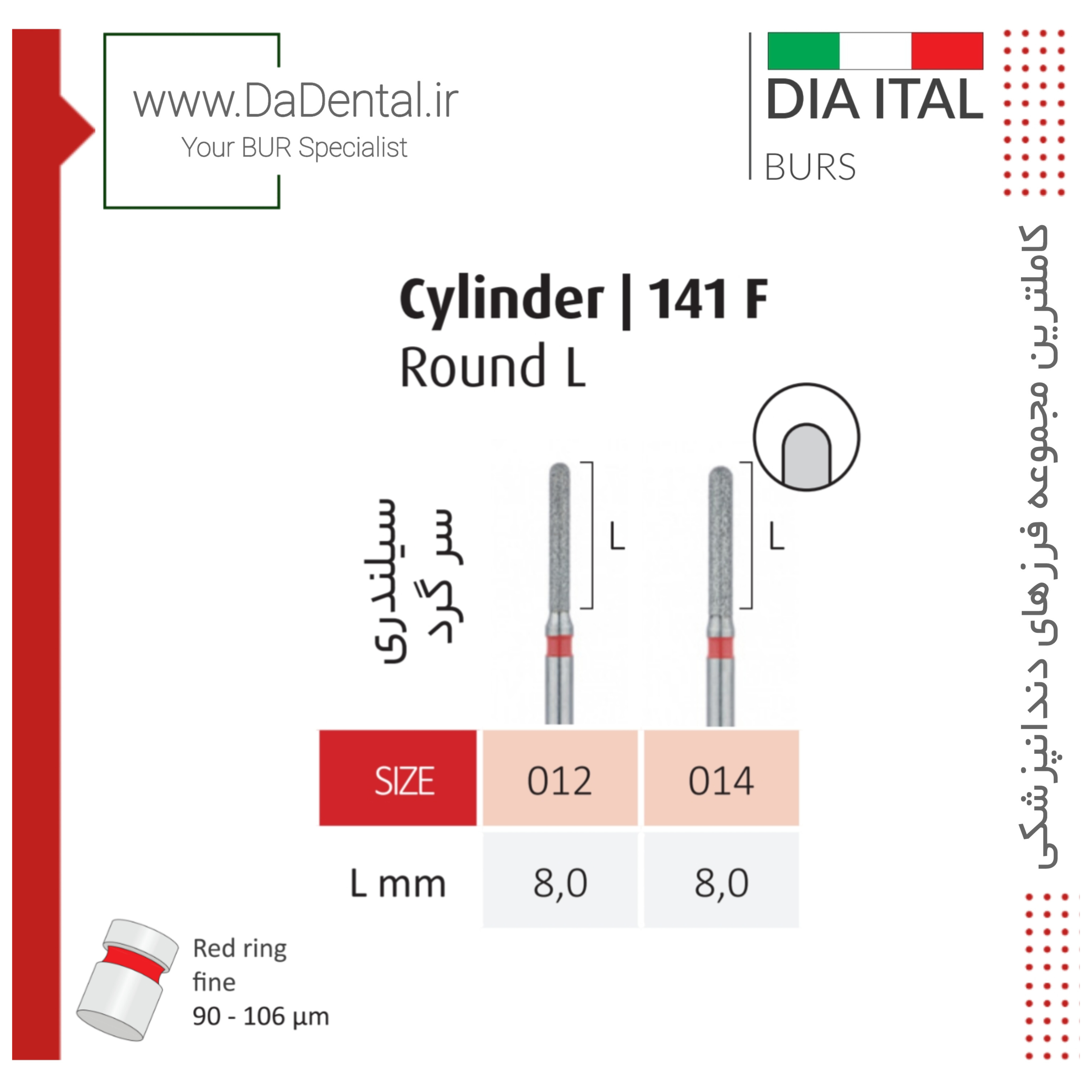 فرز فیشور روند اند متوسط الماسی دور قرمز دیا ایتالی کد F141