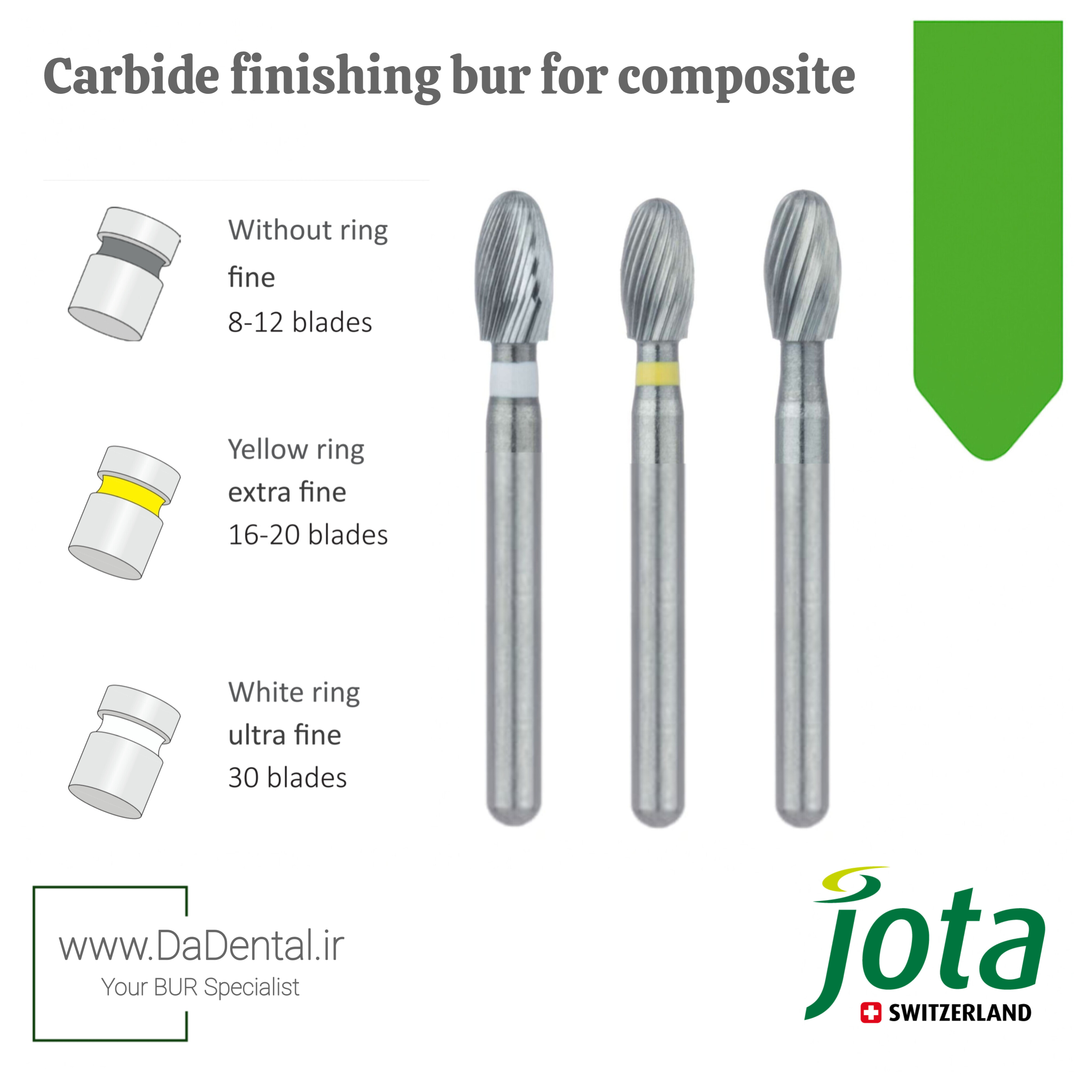 فرز کارباید تخم مرغی پرداخت کامپوزیت مخصوص توربین جوتا jota کد C379 FG